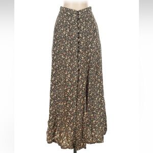 Express Black Floral Maxi Skirt